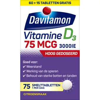 Albert Heijn Davitamon Vitamine D 75mcg smelttabletten aanbieding