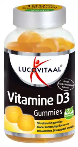 Albert Heijn Lucovitaal Vitamine D3 gummies sinaasappelsmaak aanbieding