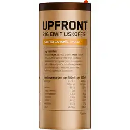 Albert Heijn Upfront Eiwit ijskoffie salted caramel aanbieding