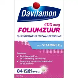 Albert Heijn Davitamon Foliumzuur met vitamine D smelttablet aanbieding
