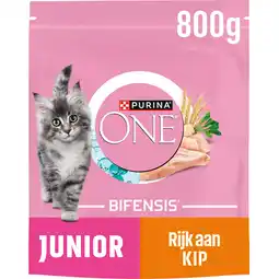 Albert Heijn Purina ONE Junior 1-12 maanden rijk aan kip aanbieding