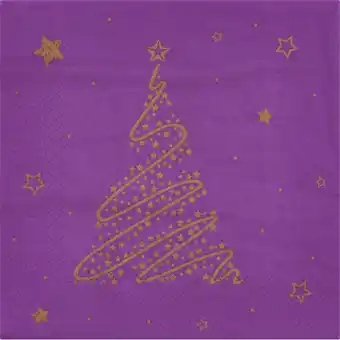 Albert Heijn AH Excellent Servet boom paars 33x33cm aanbieding