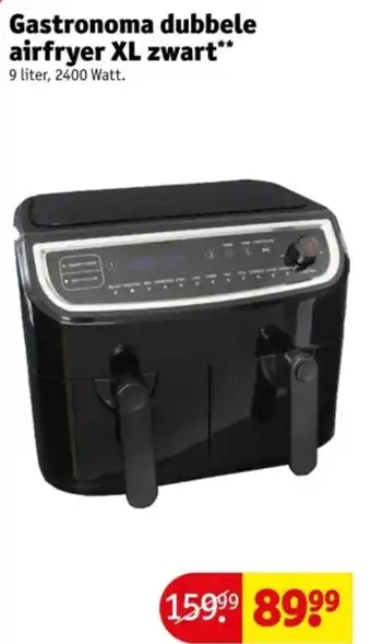 Kruidvat Gastronoma dubbele airfryer XL zwart aanbieding