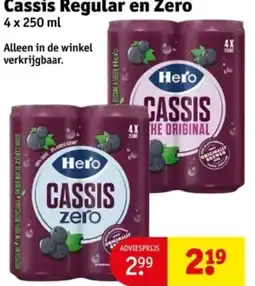 Kruidvat Cassis Regular en Zero aanbieding