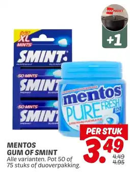 Dekamarkt Mentos Gum Of Smint aanbieding
