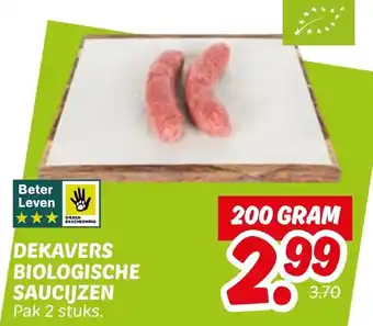 Dekamarkt Dekavers Biologische Saucijzen aanbieding