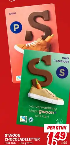 Dekamarkt G'woon Chocoladeletter aanbieding