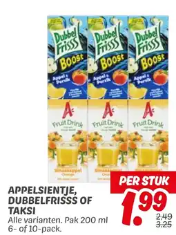 Dekamarkt Appelsientje, Dubbelfrisss of Taksi aanbieding