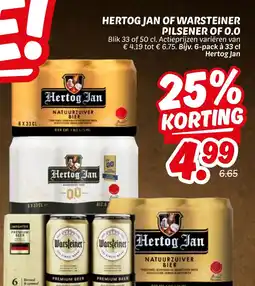 Dekamarkt Hertog Jan of Warsteiner Pilsener of 0.0 aanbieding