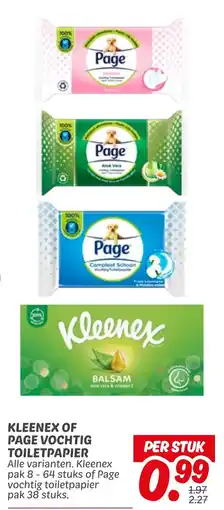 Dekamarkt Kleenex of Page Vochtig Toiletpapier aanbieding