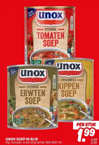 Dekamarkt Unox Soep In Blik aanbieding