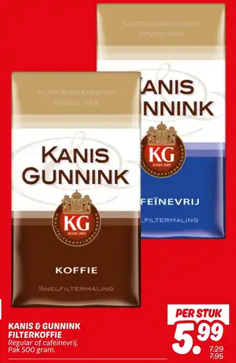 Dekamarkt Kanis & Gunnink Filterkoffie aanbieding