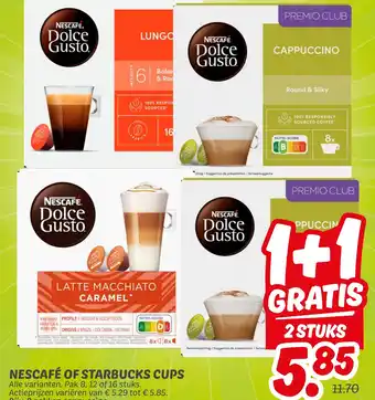 Dekamarkt Nescafé of Starbucks Cups aanbieding