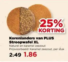 PLUS Korenlanders van PLUS Stroopwafel XL aanbieding