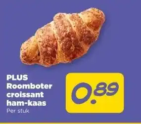 PLUS PLUS Roomboter croissant ham-kaas aanbieding