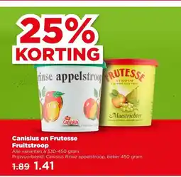 PLUS Canisius en Frutesse Fruitstroop aanbieding