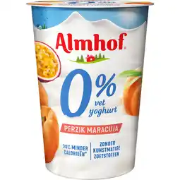 Dirk Almhof Yoghurt 0% vet perzik maracuja aanbieding