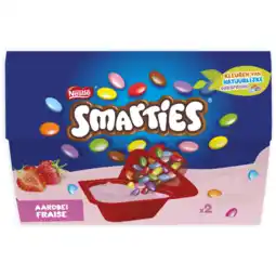 Dirk Nestlé Smarties yoghurt aardbei 2 stuks aanbieding