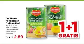 PLUS Del Monte Perziken en fruitcocktail aanbieding