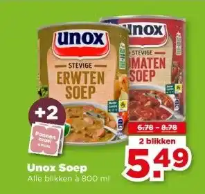 PLUS Unox Soep aanbieding