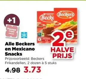 PLUS Alle Beckers en Mexicano Snacks aanbieding