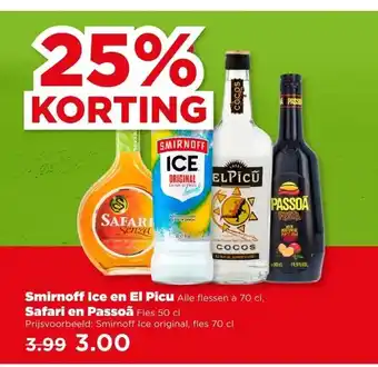 PLUS Smirnoff Ice en El Picu , Safari en Passoã aanbieding