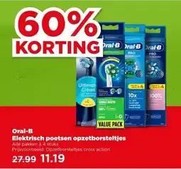 PLUS Oral-B Elektrisch poetsen opzetborsteltjes aanbieding