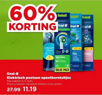 PLUS Oral-B Elektrisch poetsen opzetborsteltjes aanbieding