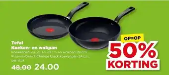 PLUS Tefal Koeken- en wokpan aanbieding