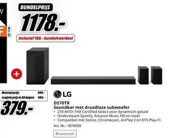 MediaMarkt LG DS70TR Soundbar met draadloze subwoofer aanbieding