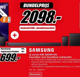 MediaMarkt SAMSUNG Q-series HW-Q930F/XN Soundbar met draadloze subwoofer aanbieding