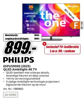 MediaMarkt PHILIPS 65PUS9000 (2025) QLED Ambilight 4K TV aanbieding