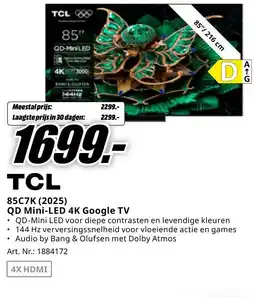 MediaMarkt TCL 85C7K (2025) QD Mini-LED 4K Google TV aanbieding