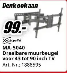 MediaMarkt MA-5040 Draaibare muurbeugel voor 43 tot 90 inch TV aanbieding
