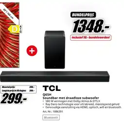 MediaMarkt TCL Q65H Soundbar met draadloze subwoofer aanbieding