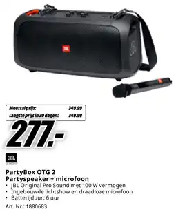 MediaMarkt JBL HARMAN PartyBox OTG 2 Partyspeaker + microfoon aanbieding