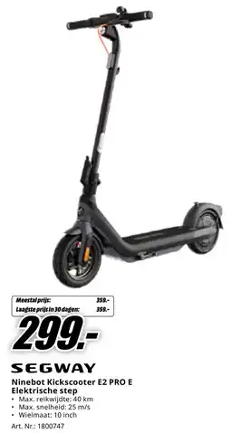 MediaMarkt SEGWAY Ninebot Kickscooter E2 PRO E Elektrische step aanbieding