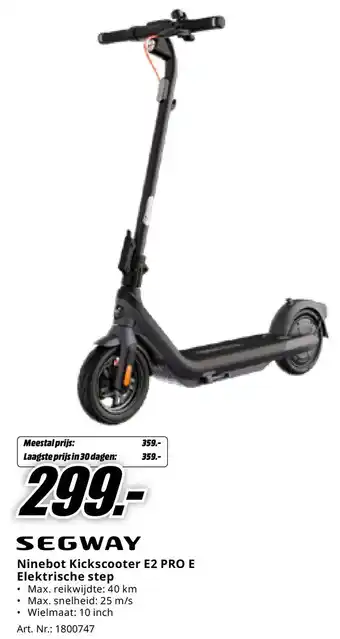 MediaMarkt SEGWAY Ninebot Kickscooter E2 PRO E Elektrische step aanbieding