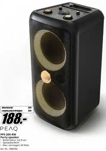 MediaMarkt PEAQ PPS 200-RW Party speaker aanbieding