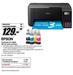 MediaMarkt EPSON EcoTank ET-2865 All-in-one-printer aanbieding