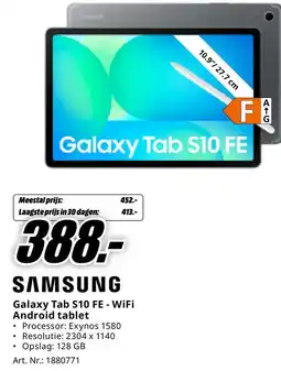 MediaMarkt SAMSUNG Galaxy Tab S10 FE - WiFi Android tablet aanbieding