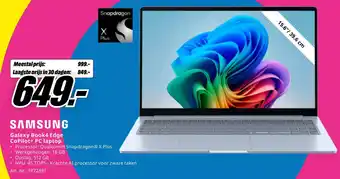 MediaMarkt SAMSUNG Galaxy Book4 Edge CoPilot+ PC laptop aanbieding
