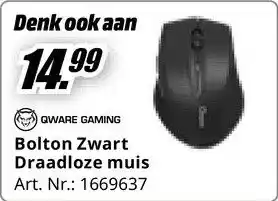 MediaMarkt Bolton Zwart Draadloze muis aanbieding
