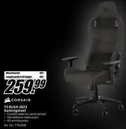 MediaMarkt CORSAIR T3 RUSH 2023 Gamingstoel aanbieding
