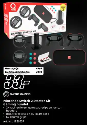 MediaMarkt QWARE GAMING Nintendo Switch 2 Starter Kit Gaming bundel aanbieding