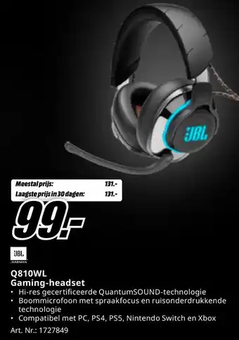 MediaMarkt JBL HARMAN Q810WL Gaming-headset aanbieding