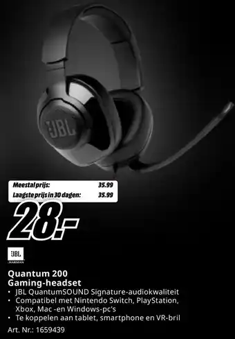 MediaMarkt JBL HARMAN Quantum 200 Gaming-headset aanbieding