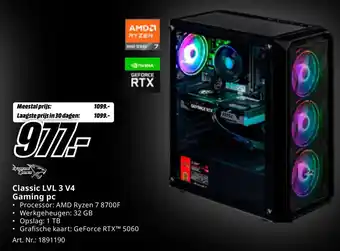 MediaMarkt Classic LVL 3 V4 Gaming pc aanbieding