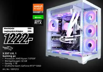 MediaMarkt X EDT LVL 1 Gaming pc aanbieding
