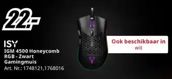 MediaMarkt ISY IGM 4500 Honeycomb RGB-Zwart Gamingmuis aanbieding